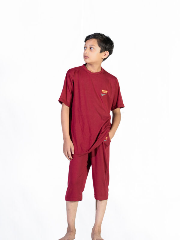 Boys' Summer Co-Ord Set – Maroon